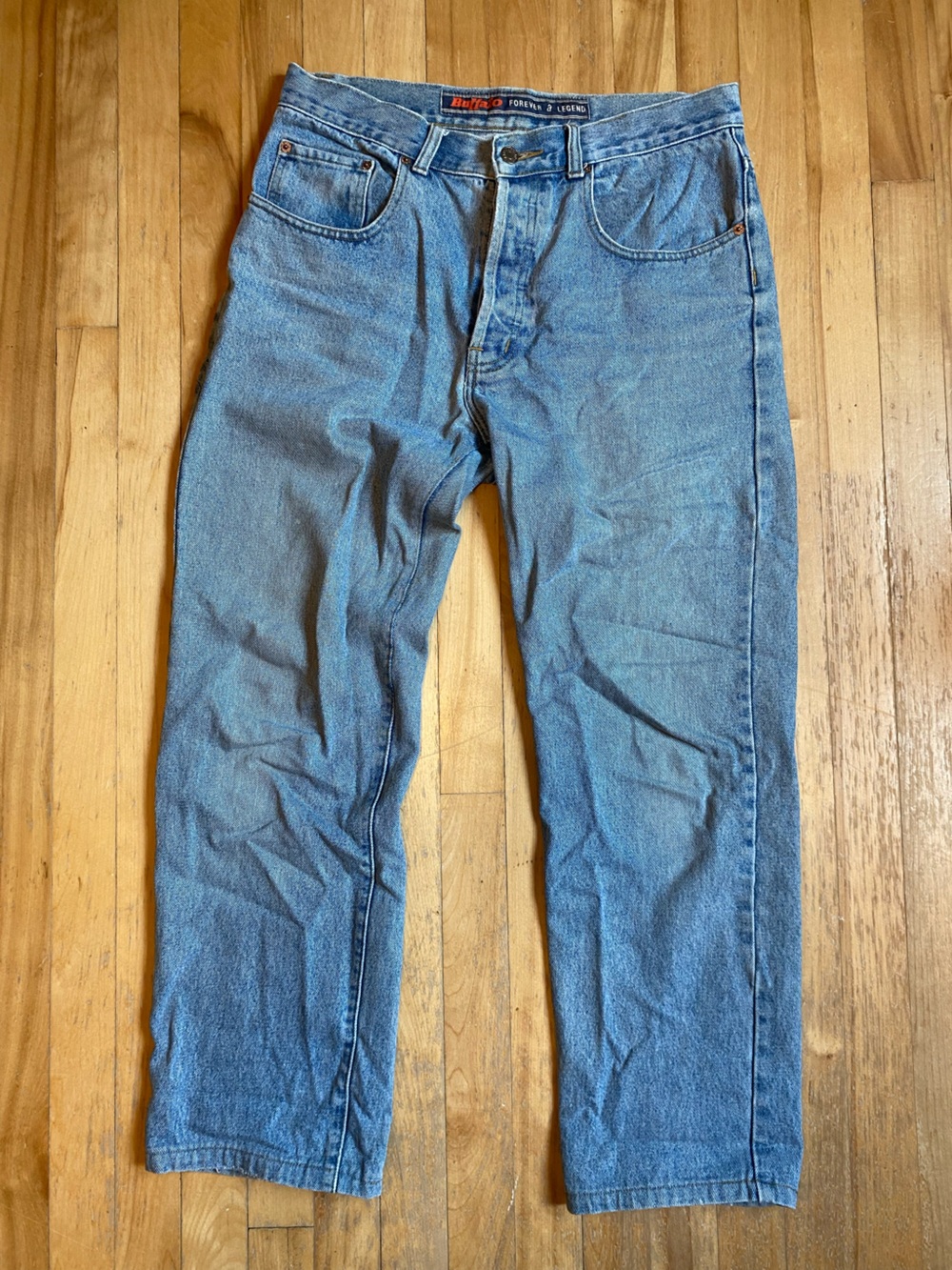 Buffalo Vintage Light Blue Men's Jeans - Casual Denim Perfectly Worn Size L